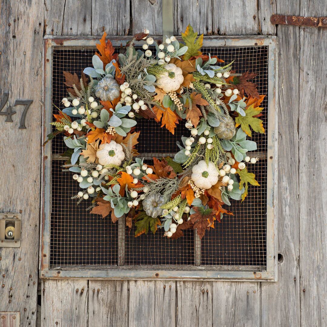 Autumn Pumpkin Frost Leaf Garland Home Decor
