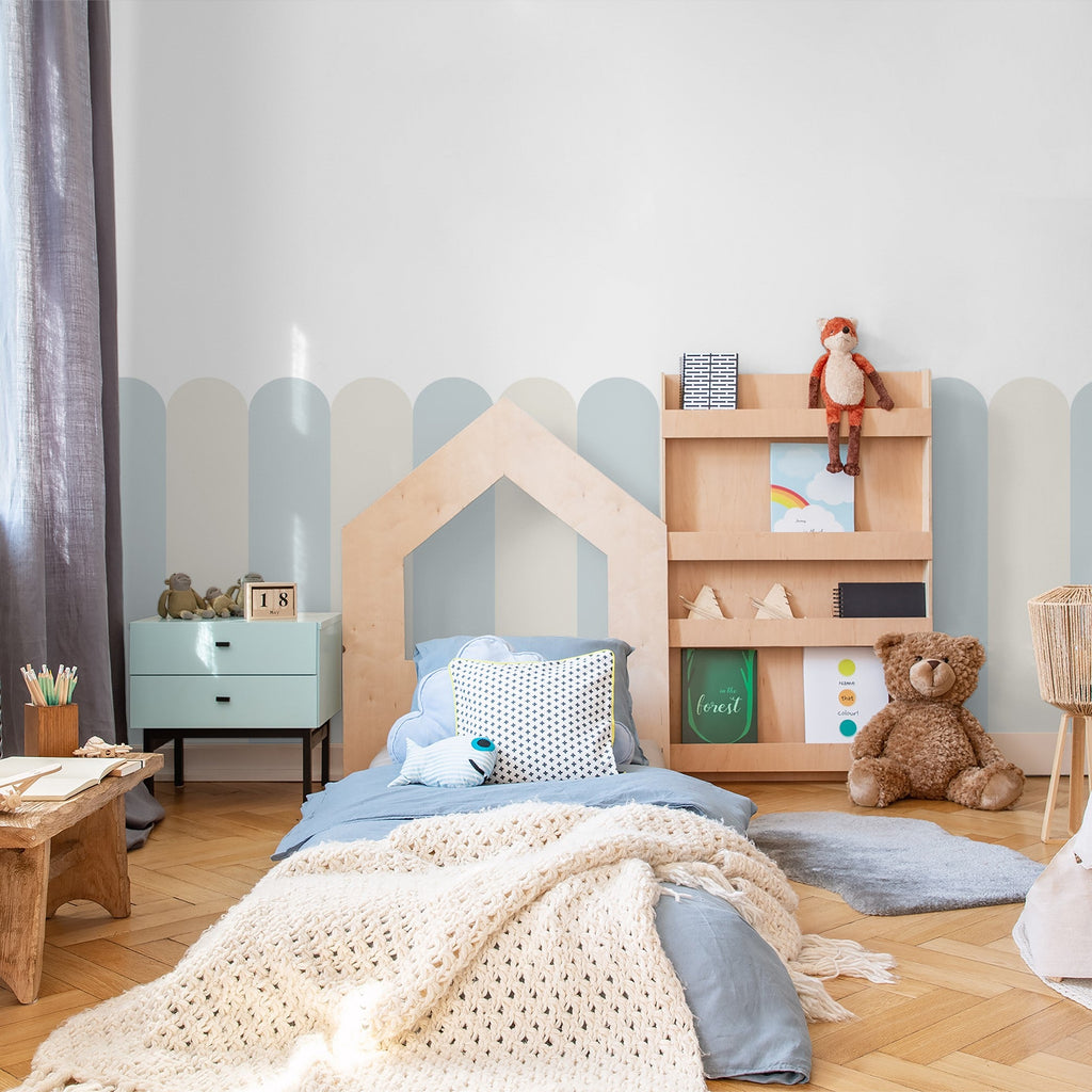 Playful Pickets (Light Blue) Wallpaper