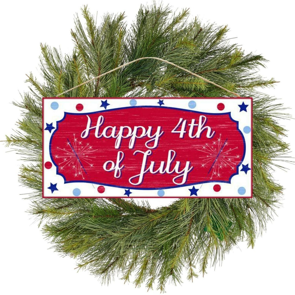 12" Wooden Sign: Happy 4th of July
