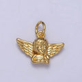 Cherub Baby Angel Valentine Puffed Add-On Charm in Gold & Silver | AC316 AC317