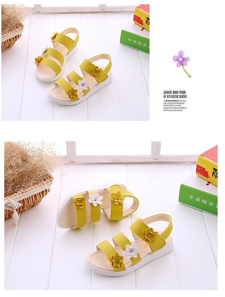 Girls' Flower Open-Toe Sandals