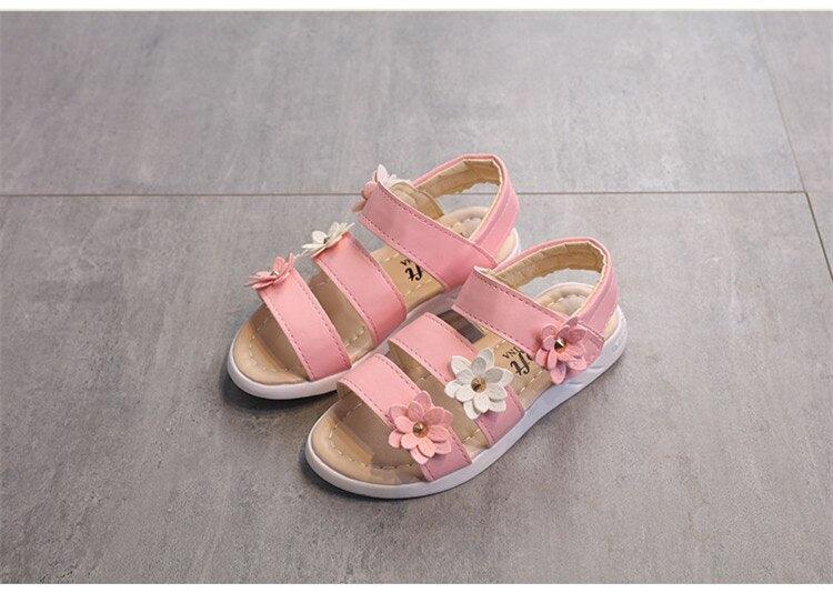 Girls' Flower Open-Toe Sandals
