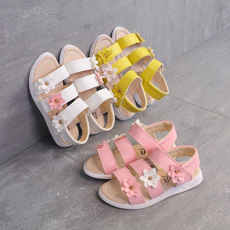 Girls' Flower Open-Toe Sandals
