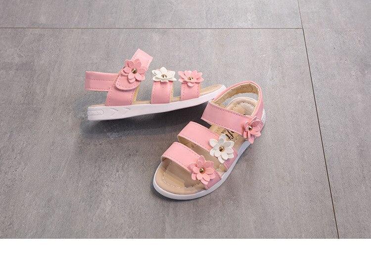 Girls' Flower Open-Toe Sandals