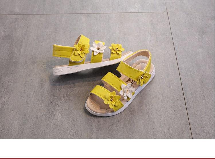 Girls' Flower Open-Toe Sandals