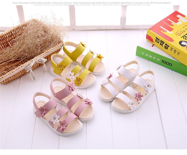 Girls' Flower Open-Toe Sandals