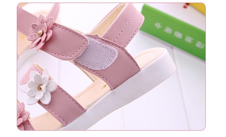 Girls' Flower Open-Toe Sandals