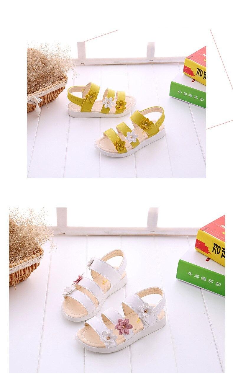 Girls' Flower Open-Toe Sandals