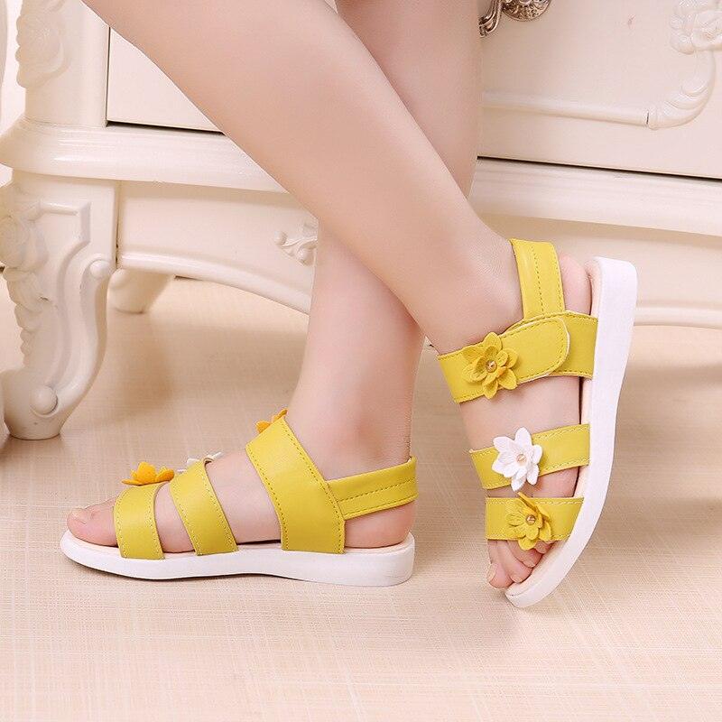 Girls' Flower Open-Toe Sandals