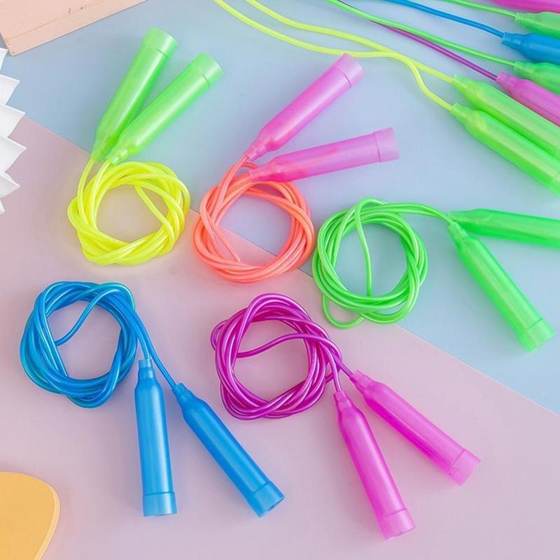 Colorful Plastic Skipping Rope Jump Rope Adult Kids Skip Toys Outdoor Counting Fitness Jump Sport Rope Colorful Jump Rope Adjustable Plastic Jump Rope Skipping Rope Outdoor Jump Ropes Great Party Favor