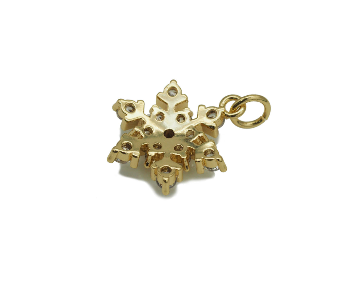 CZ Snowflake Charm, Sku#F1464