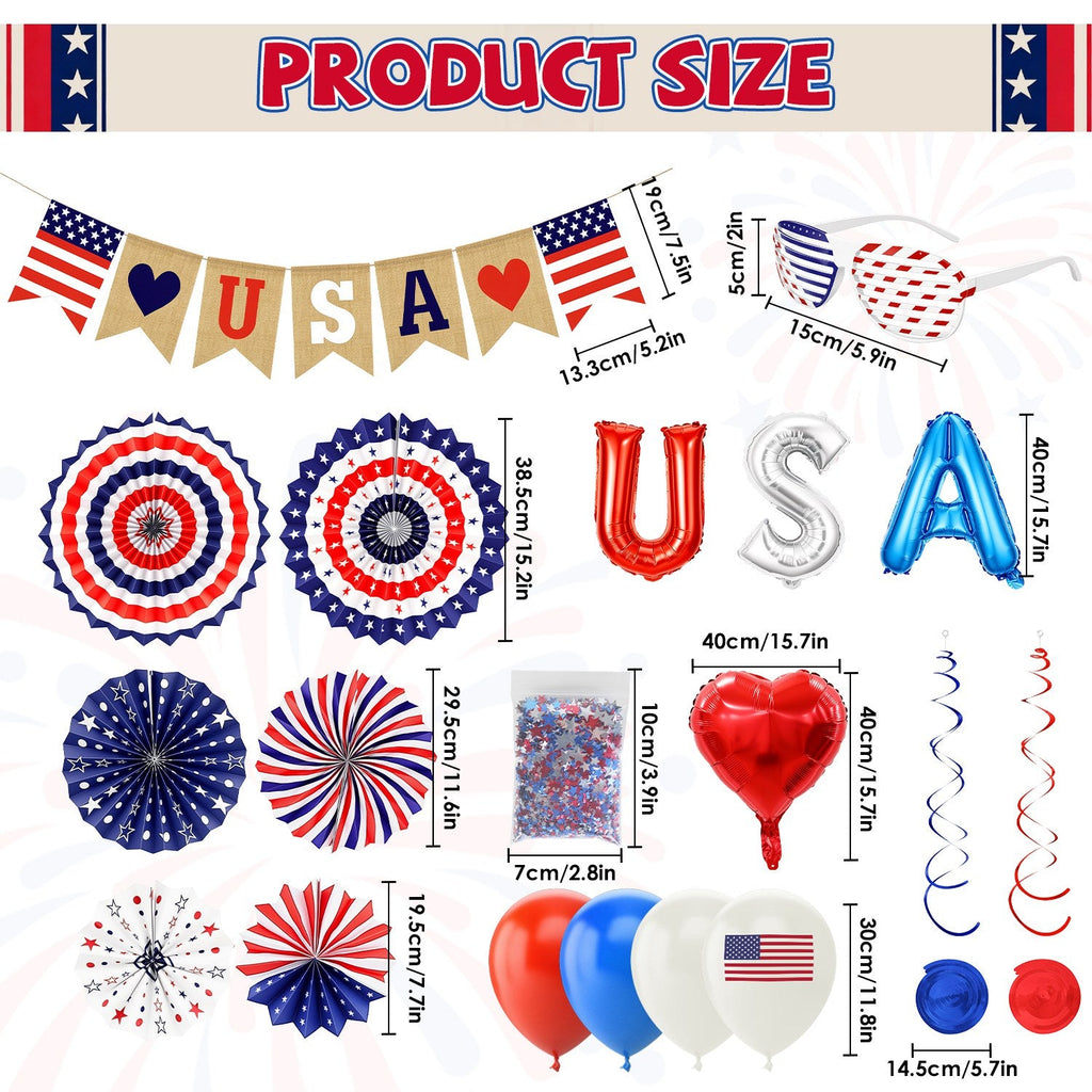 4th of July Decorations Set - 57 Piece Patriotic Party Kit
