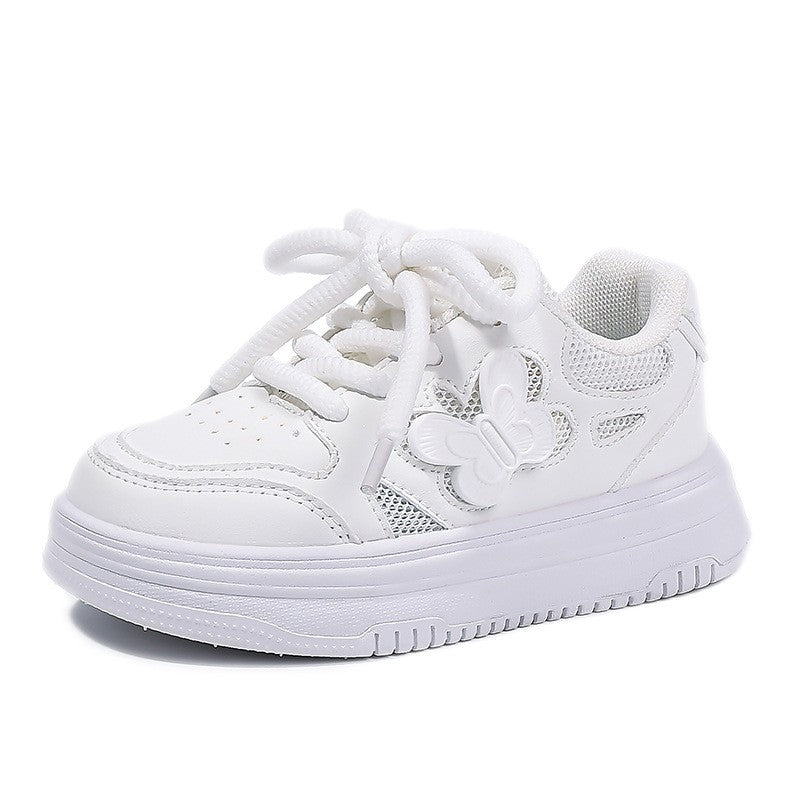 Children's White Mesh Sneakers