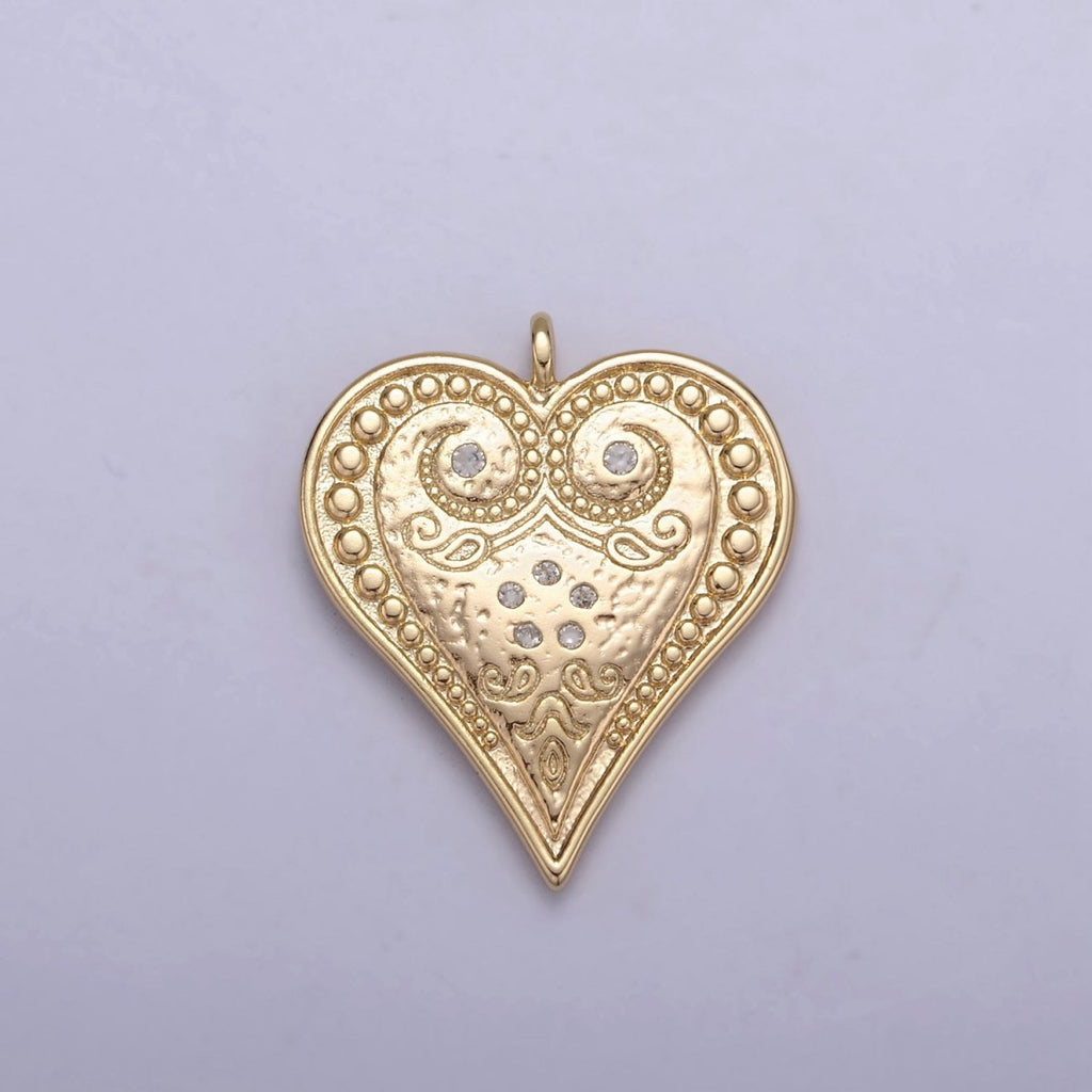 Dainty Gold Filled Heart Charm Swirl Heart Pendant for Valentine Jewelry Inspired N-413