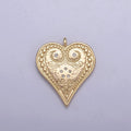 Dainty Gold Filled Heart Charm Swirl Heart Pendant for Valentine Jewelry Inspired N-413