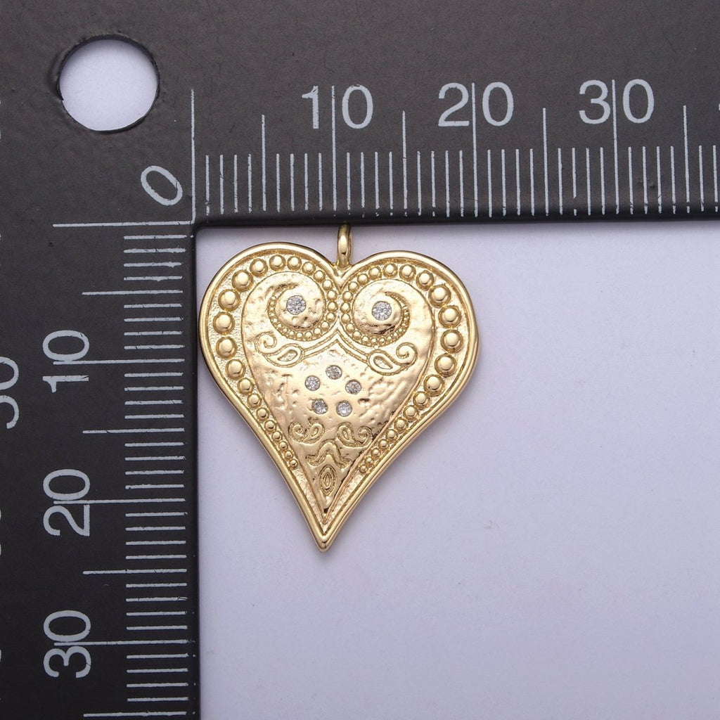 Dainty Gold Filled Heart Charm Swirl Heart Pendant for Valentine Jewelry Inspired N-413