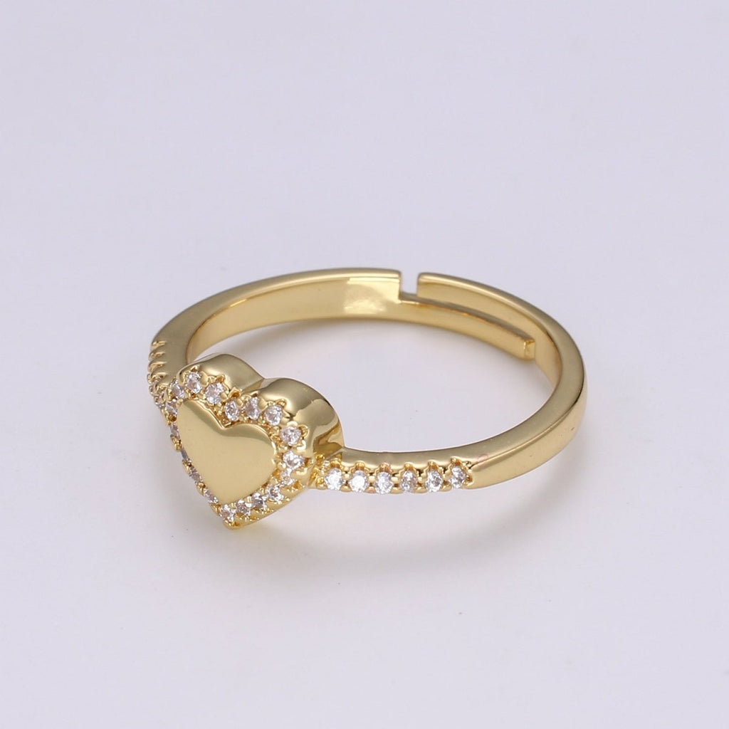 Dainty Heart ring, delicate ring, tiny heart ring, minimalist heart Jewelry, trendy heart ring Micro Pave Cz Heart Ring for Valentine Gift R286