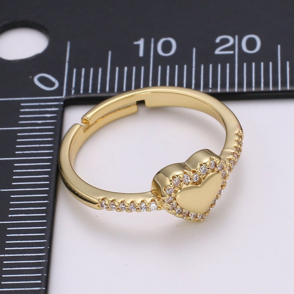 Dainty Heart ring, delicate ring, tiny heart ring, minimalist heart Jewelry, trendy heart ring Micro Pave Cz Heart Ring for Valentine Gift R286