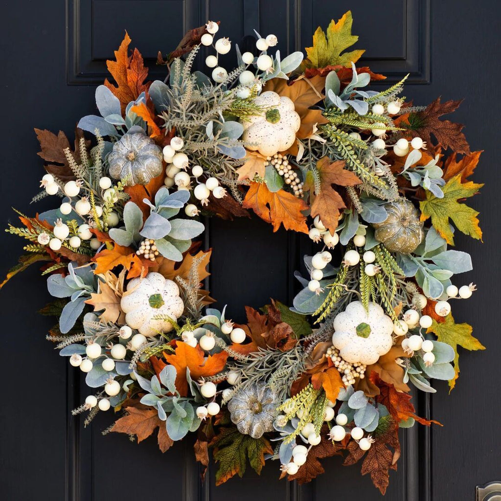 Autumn Pumpkin Frost Leaf Garland Home Decor