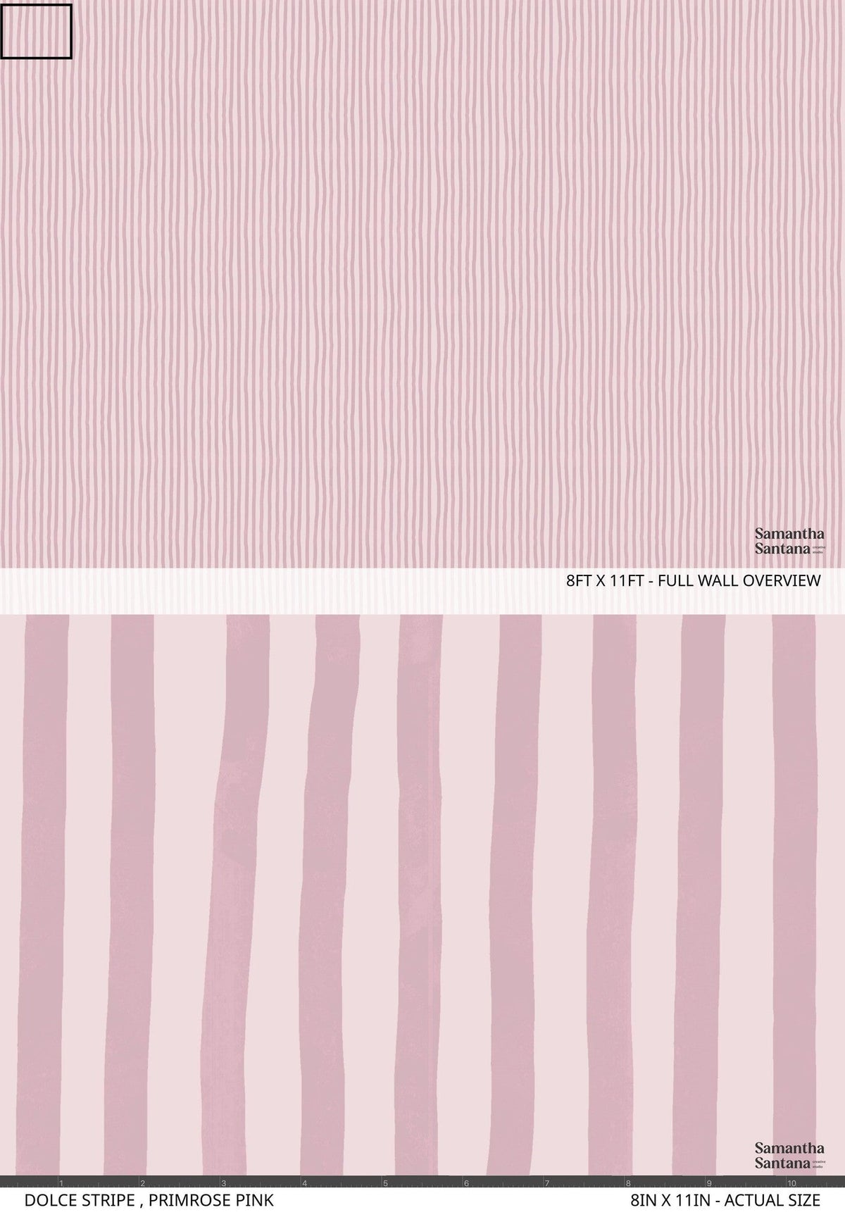 Dolce Stripe Wallpaper, primrose pink
