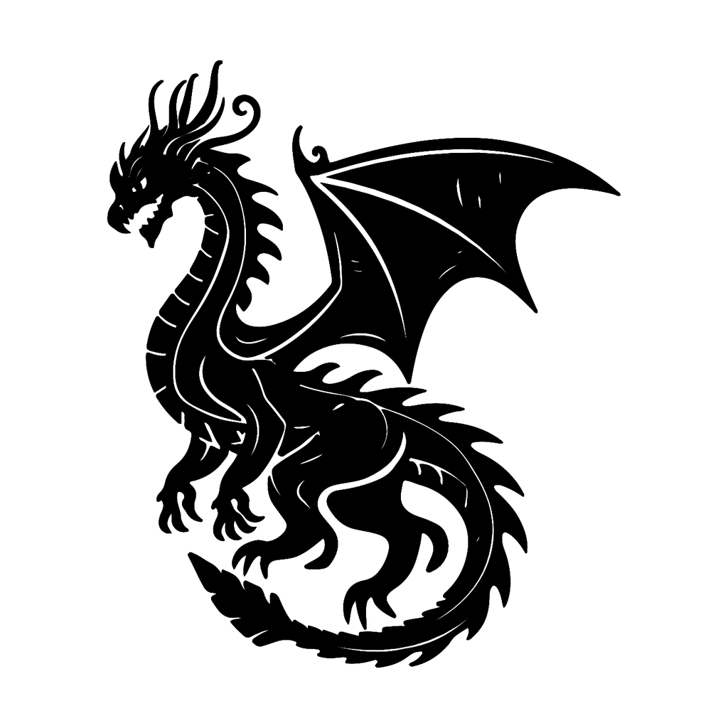 Dragon Wall Art — Winged Dragon Silhouette | 2 Sizes