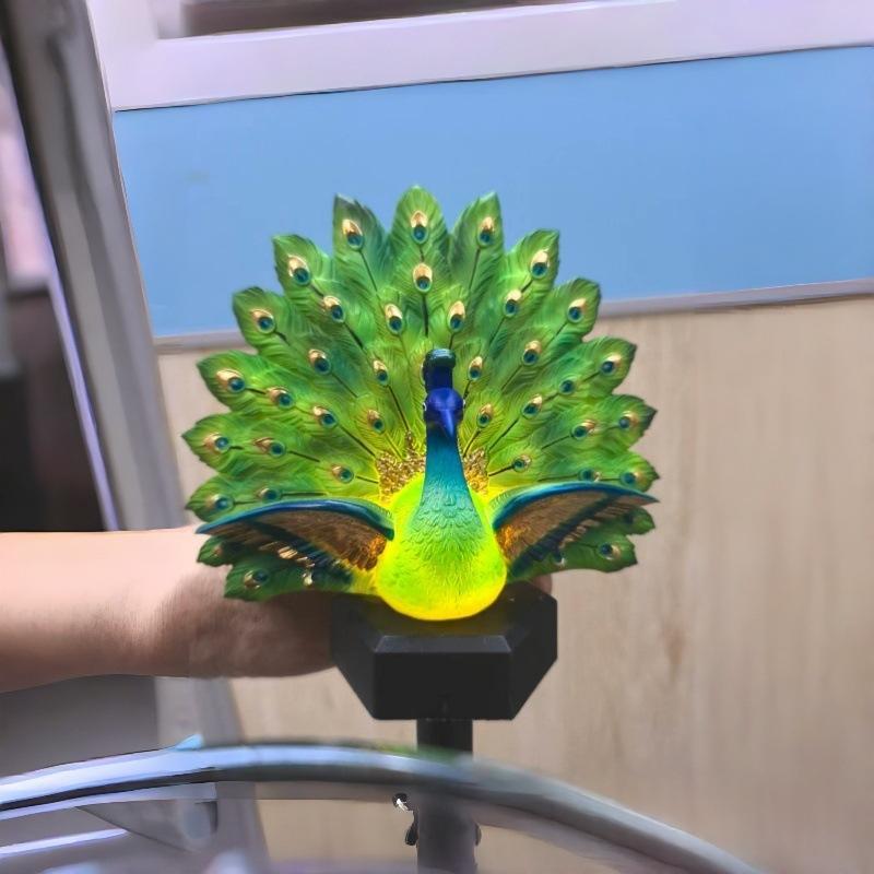 Cross-border New Product Solar Peacock Garden Sculpture