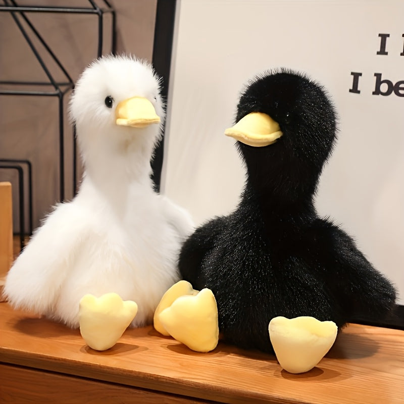 Cute Duck Plush Toy - Super Soft Cartoon Stuffed Animal (Yellow, Pink, White, Black) - Polyester Gift for Kids, Halloween & Christmas