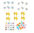 Oasis Supply, Baby Shower, Welcome Baby Cake Toppers - 48 pcs kit, Includes 12 of each Ducky Picks, Baby Elephant Picks, Edible Wafer Butterflies, & Edible Wafer Flowers