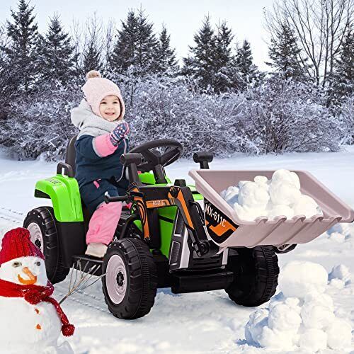 3-Speed Kids Ride-On Excavator with Music and Tractor Design for Outdoor Fun