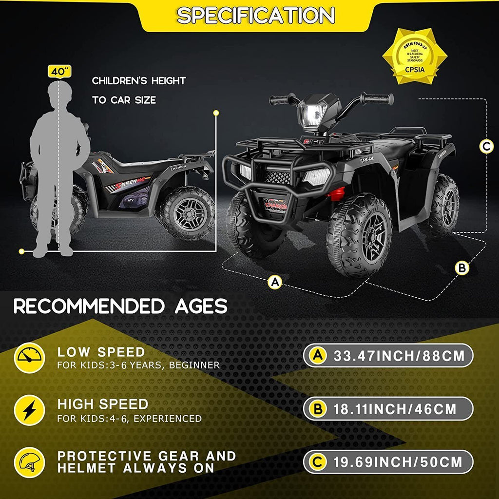 Electric 4-Wheel ATV Ride-On Car for Kids Ages 3 and Up - Fun Toy Vehicle for Children