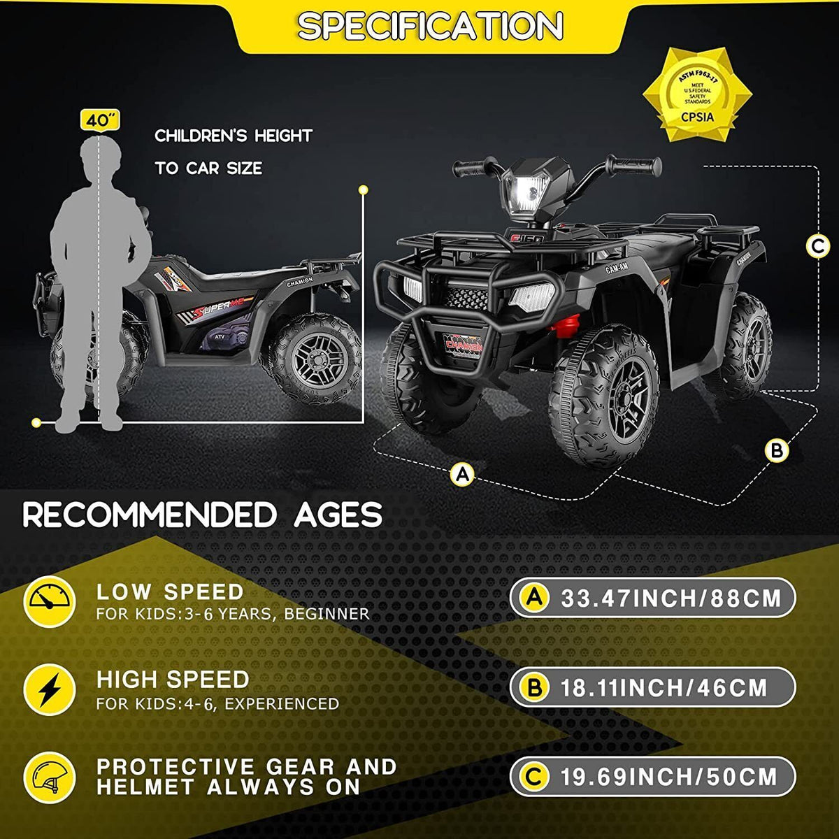 Electric 4-Wheel ATV Ride-On Car for Kids Ages 3 and Up - Fun Toy Vehicle for Children