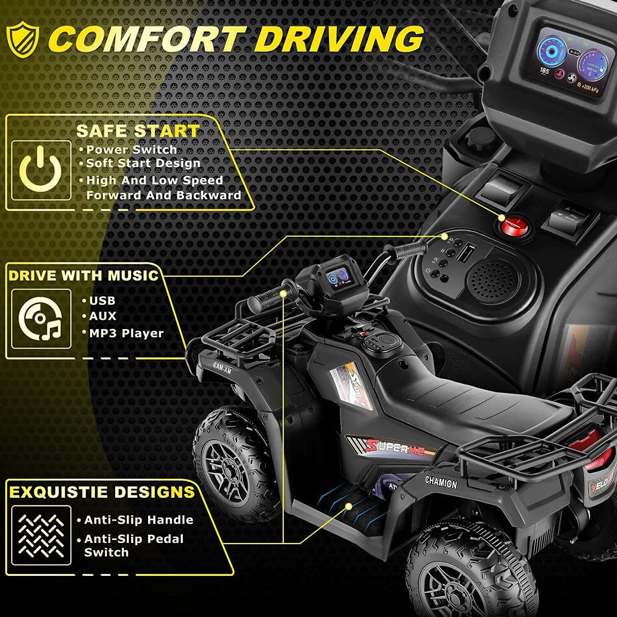 Electric 4-Wheel ATV Ride-On Car for Kids Ages 3 and Up - Fun Toy Vehicle for Children
