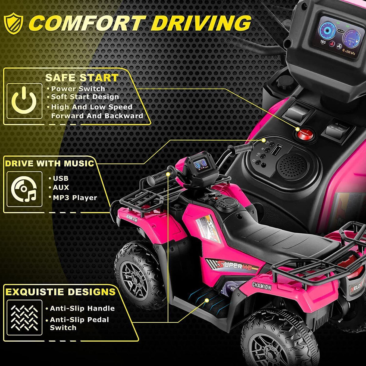 Electric 4-Wheel ATV Ride-On Car for Kids Ages 3 and Up - Fun Toy Vehicle for Children