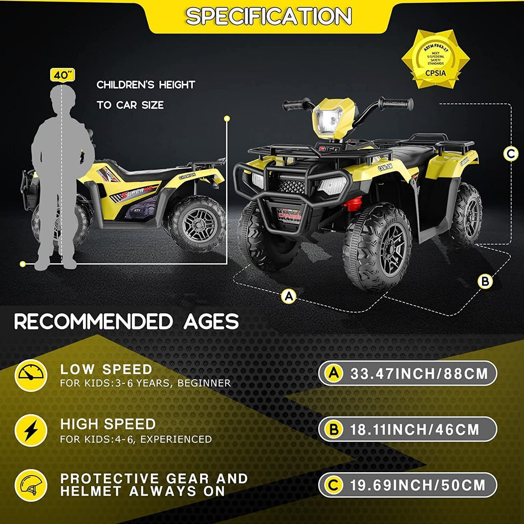 Electric 4-Wheel ATV Ride-On Car for Kids Ages 3 and Up - Fun Toy Vehicle for Children