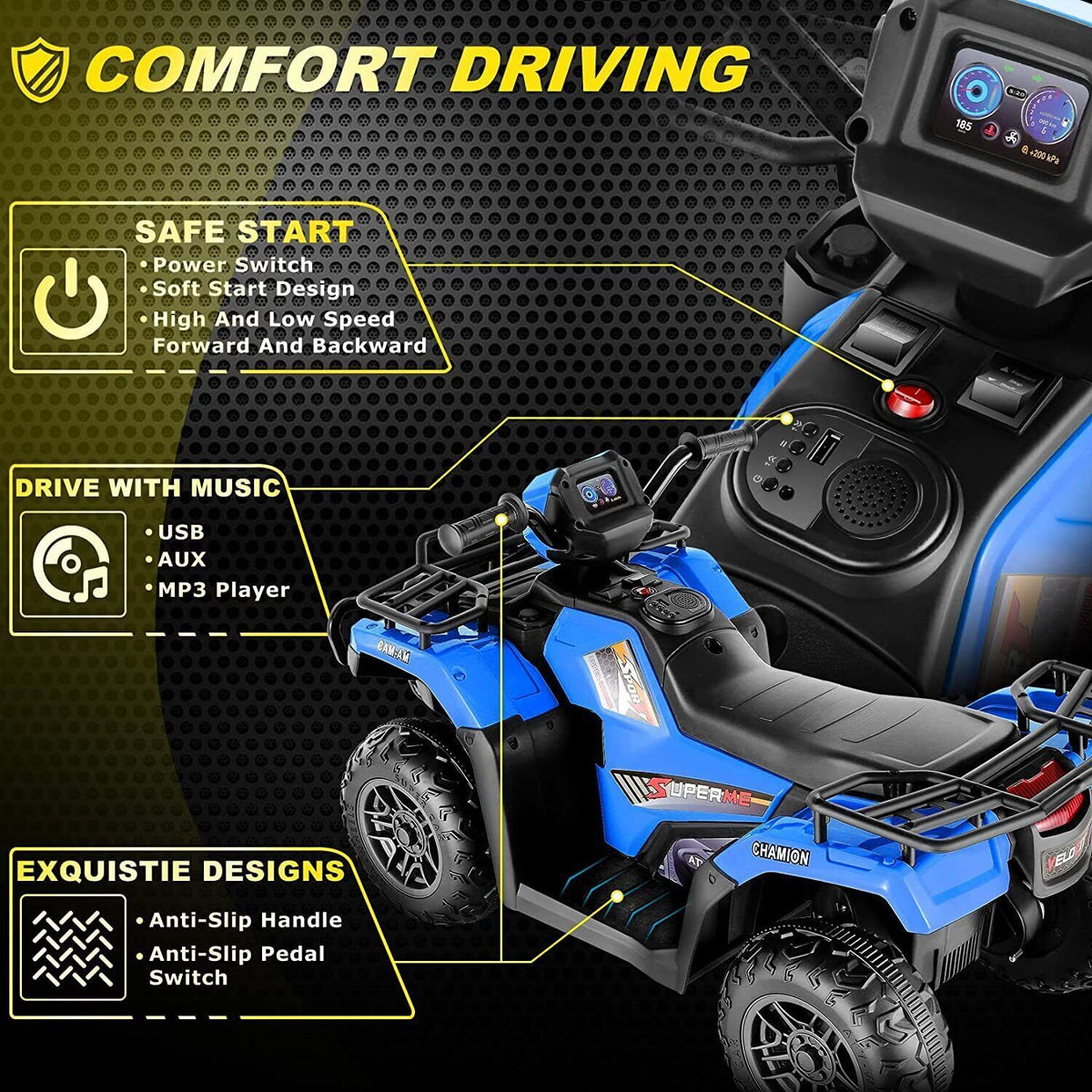 Electric 4-Wheel ATV Ride-On Car for Kids Ages 3 and Up - Fun Toy Vehicle for Children