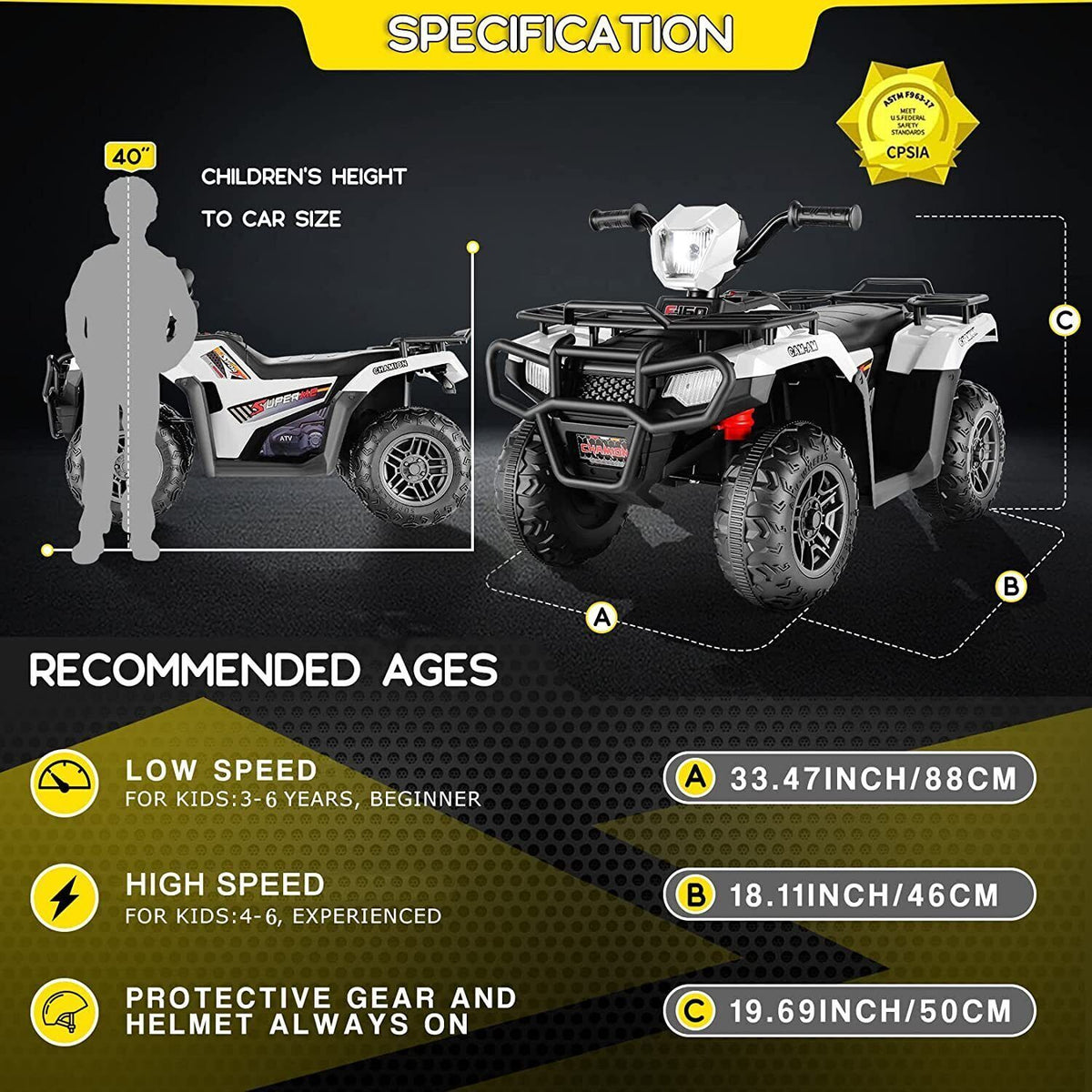 Electric 4-Wheel ATV Ride-On Car for Kids Ages 3 and Up - Fun Toy Vehicle for Children