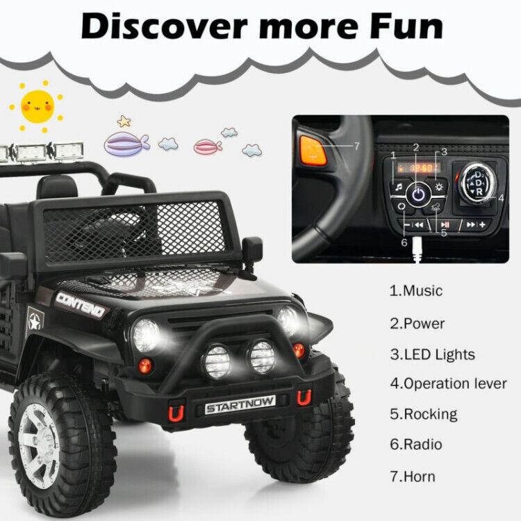 Electric Ride-On Truck for Kids with Remote Control, Lights, and Music - Perfect for Outdoor Fun!