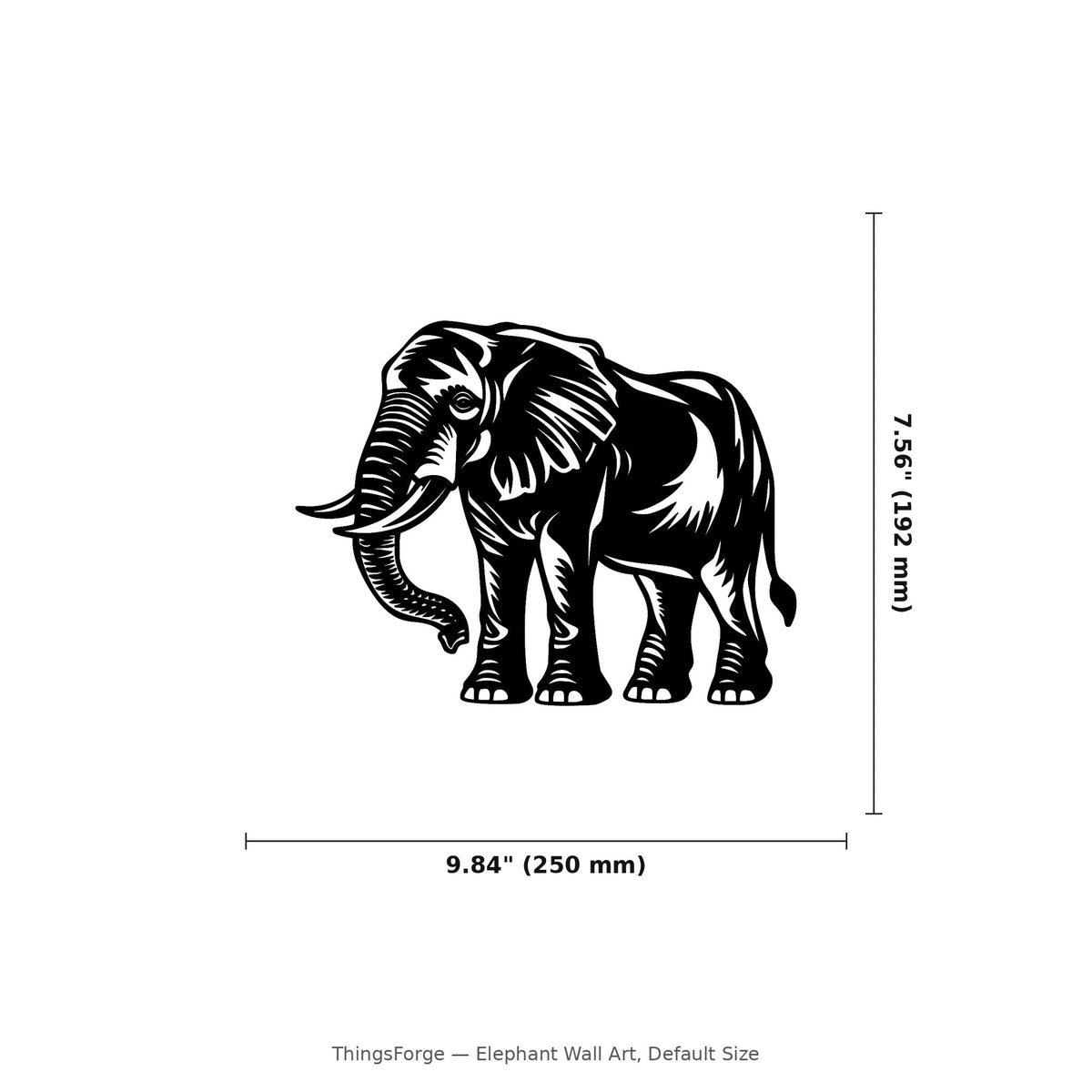 Elephant Wall Art — Safari Animal Silhouette