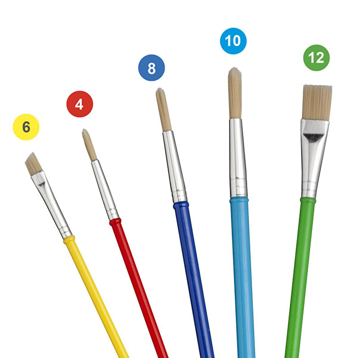 Carioca 5-Piece Nylon Brush Set in Blister Packaging - Art Supplies for Students and Hobbyists