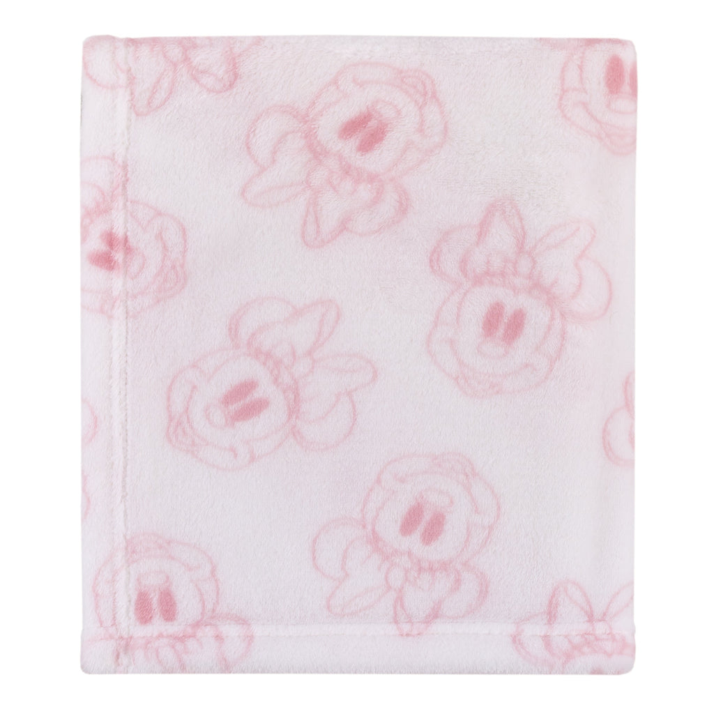 Minnie Mouse Hello Gorgeous Pink and White Floral 3 Piece Nursery Crib Bedding Set - Comforter, Fitted Crib Sheet, and Printed Blanket