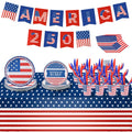 4th of July Party Supplies Set for 24 Guests - 181 Pieces