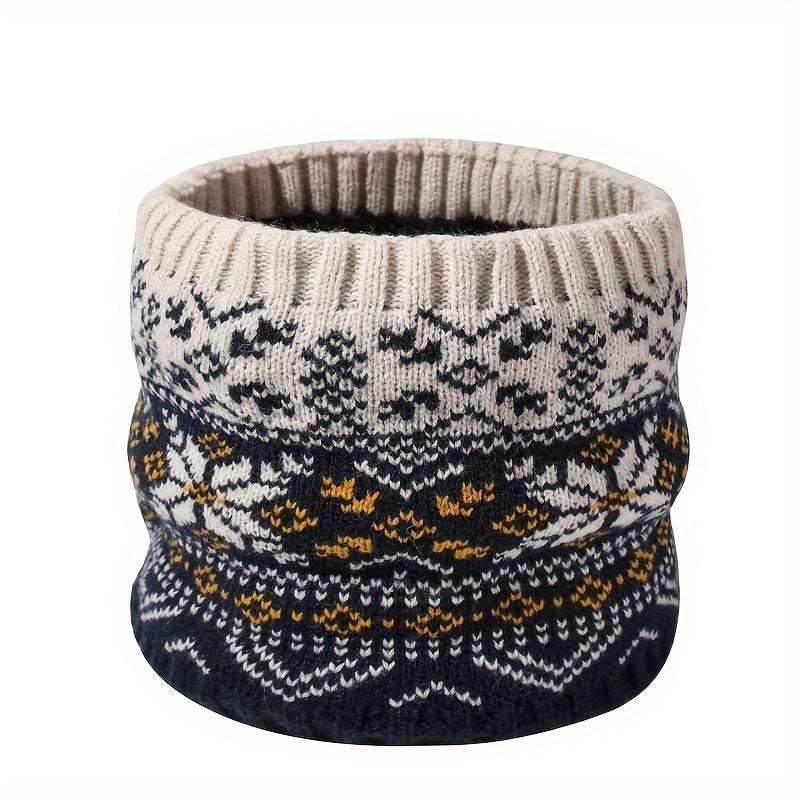 1-Piece Autumn & Winter Children's Warm Set – Cute Snowflake Knitted Hat, Scarf & Gloves for Baby