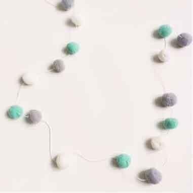 Felt Ball String Ornament Girls Room Decor Hair Ball Hanging Garland Handmade Pendant  For Nursery Decor Garland Pom Nordic Style Kids Decoration For Wall Christmas Tree Decoration