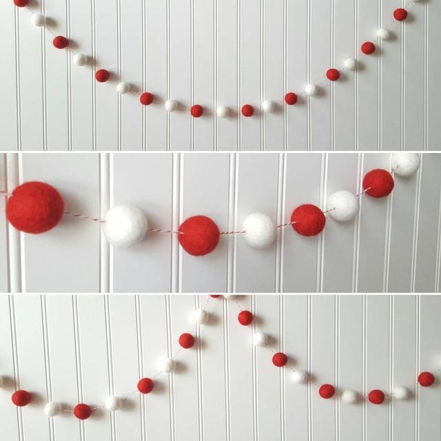 Felt Ball String Ornament Girls Room Decor Hair Ball Hanging Garland Handmade Pendant  For Nursery Decor Garland Pom Nordic Style Kids Decoration For Wall Christmas Tree Decoration