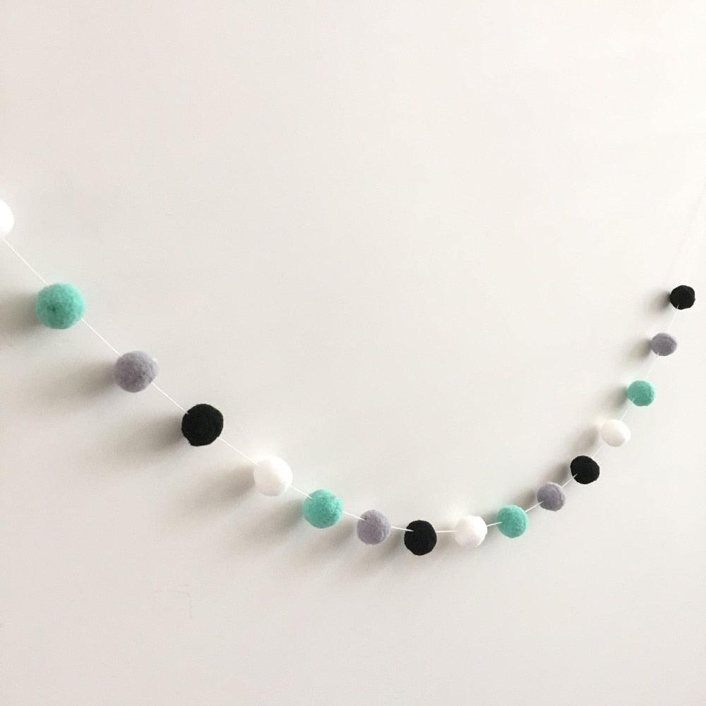 Felt Ball String Ornament Girls Room Decor Hair Ball Hanging Garland Handmade Pendant  For Nursery Decor Garland Pom Nordic Style Kids Decoration For Wall Christmas Tree Decoration