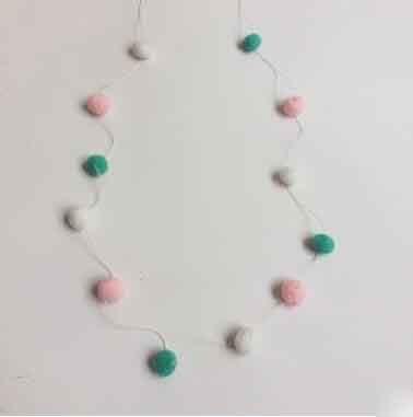 Felt Ball String Ornament Girls Room Decor Hair Ball Hanging Garland Handmade Pendant  For Nursery Decor Garland Pom Nordic Style Kids Decoration For Wall Christmas Tree Decoration