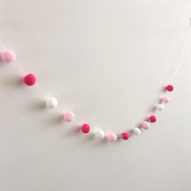 Felt Ball String Ornament Girls Room Decor Hair Ball Hanging Garland Handmade Pendant  For Nursery Decor Garland Pom Nordic Style Kids Decoration For Wall Christmas Tree Decoration
