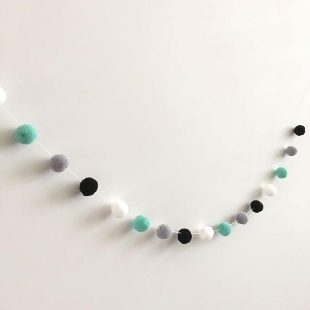 Felt Ball String Ornament Girls Room Decor Hair Ball Hanging Garland Handmade Pendant  For Nursery Decor Garland Pom Nordic Style Kids Decoration For Wall Christmas Tree Decoration