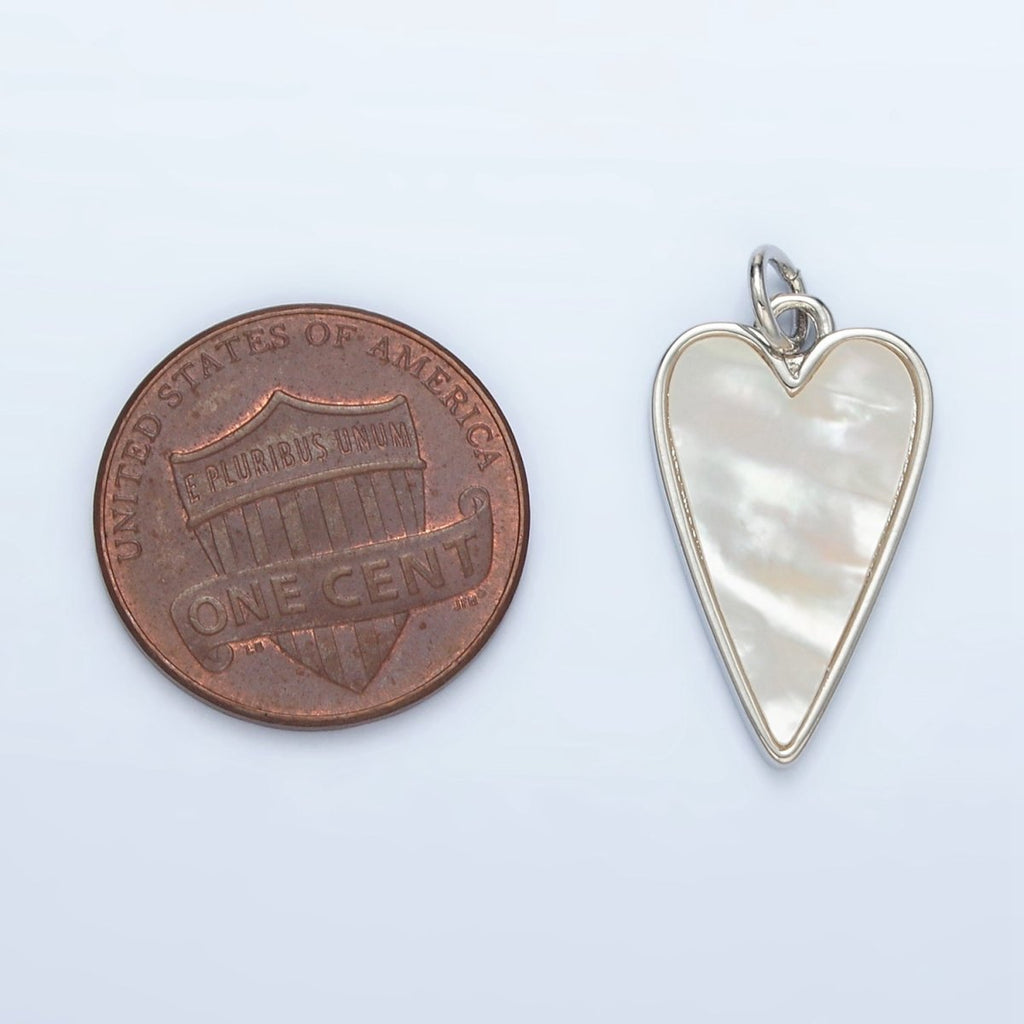 Gold Shell Pearl Heart Love Charm For Valentine Jewelry Making in Gold & Silver | C-717