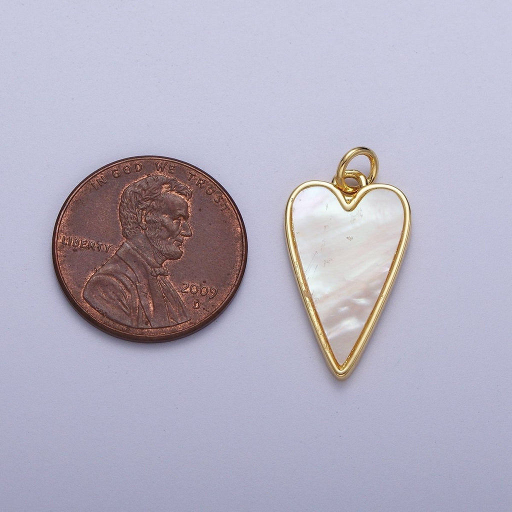 Gold Shell Pearl Heart Love Charm For Valentine Jewelry Making in Gold & Silver | C-717